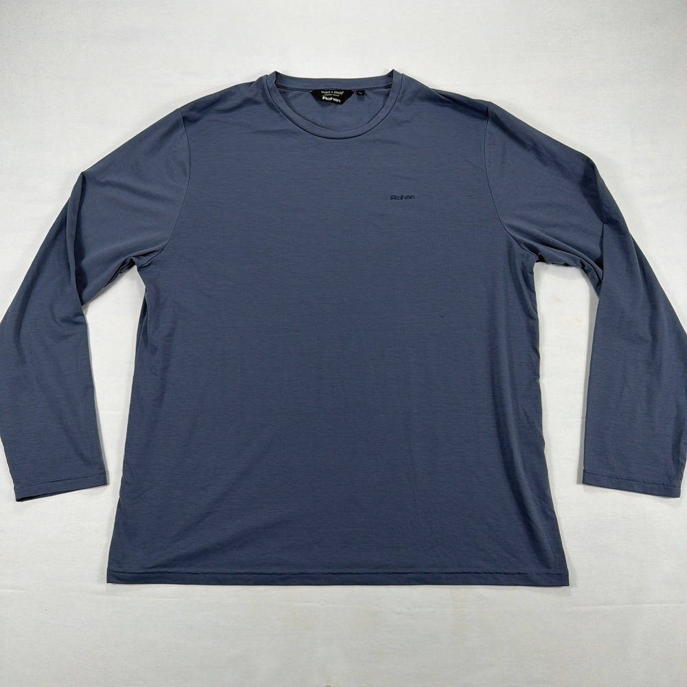 Rohan Insect Shield Long Sleeve Dryknit Performance Travel Shirt‎ XL Blue Gray